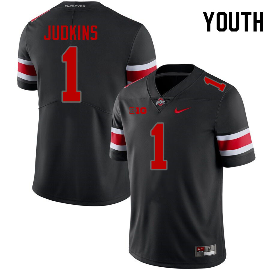 Youth #1 Quinshon Judkins Ohio State Buckeyes College Football Jerseys Stitched-Blackout